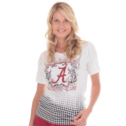 Alabama Crimson Tide Emerson Street Ladies Houndstooth Tee / T-Shirt