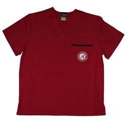 Alabama Crimson Tide Scrub Nurse Shirt - Crimson Color - Embroidered Logo