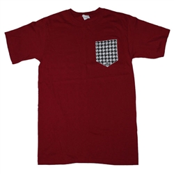 Girlie Girl Originals - Houndstooth Printed Pocket T-Shirt - Color Crimson