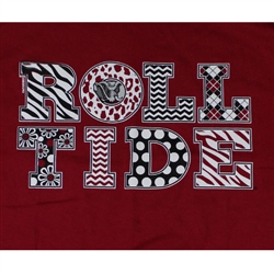 Alabama Crimson Tide T-Shirts - Polka Dots Roll Tide