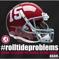 Alabama Crimson Tide Football T-Shirts - Roll Tide Problems - Helmet Number Change